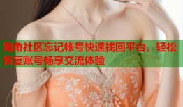 海角社区忘记帐号快速找回平台，轻松恢复账号畅享交流体验