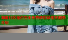 海角社区是否完全免费使用及相关服务介绍