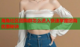 海角社区团购群怎么进入快速掌握团购优惠秘诀