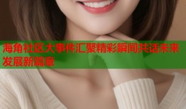 海角社区大事件汇聚精彩瞬间共话未来发展新篇章